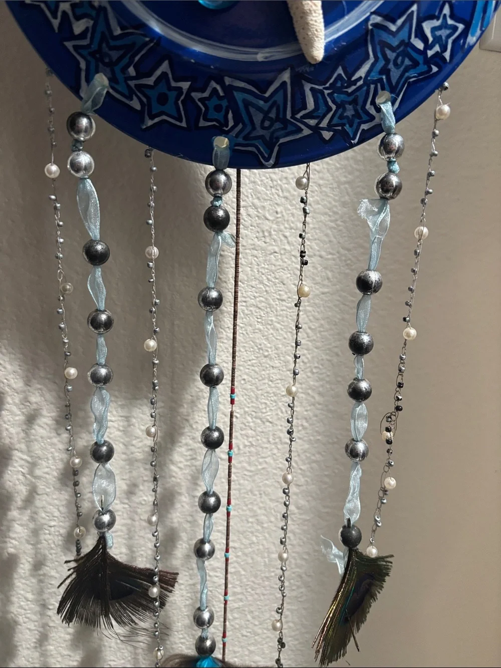 Reversible Blue Starfish Hanging Wall Decor - Coastal Wind Chime